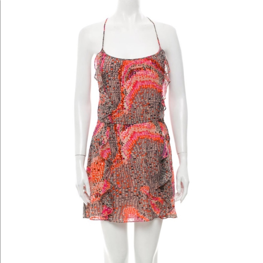 Parker Silk Multicolor Spaghetti Strap Dress